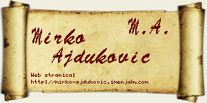 Mirko Ajduković vizit kartica